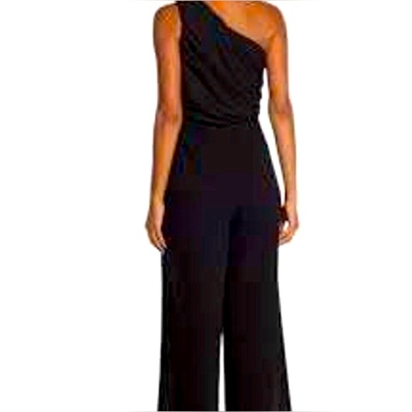 Love By Design Pants - Love X Design Draped Mesh One Shoulder Jumpsuit Large Black Formal Evening Chic